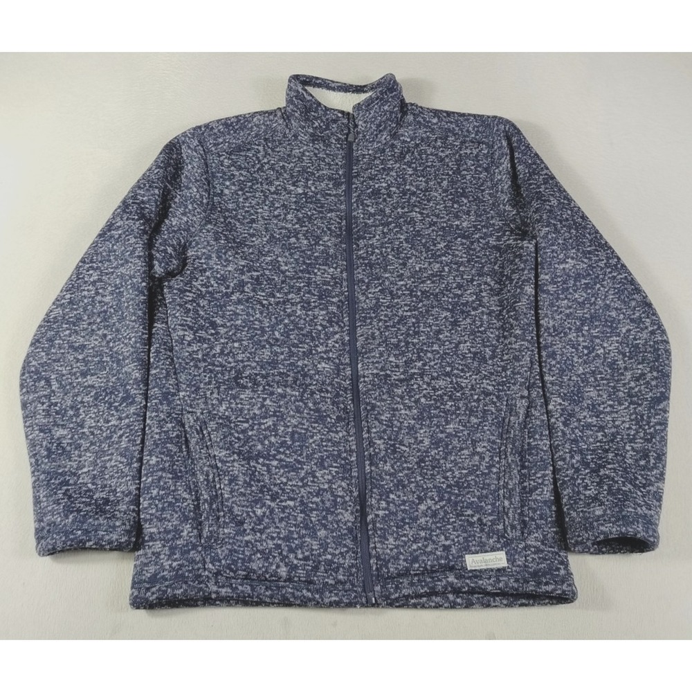 Avalanche Jacket Mens Medium Blue Sherpa Fleece Full Zip Outdoor Winter Hiking